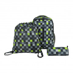 SET OF 3 SQUARE Backpack 2 comp + PC + Gymbag
