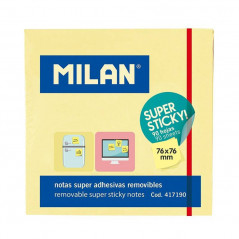 MILAN - Pad 90 Pastel Yellow super Sticky notes 76 x 76 mm