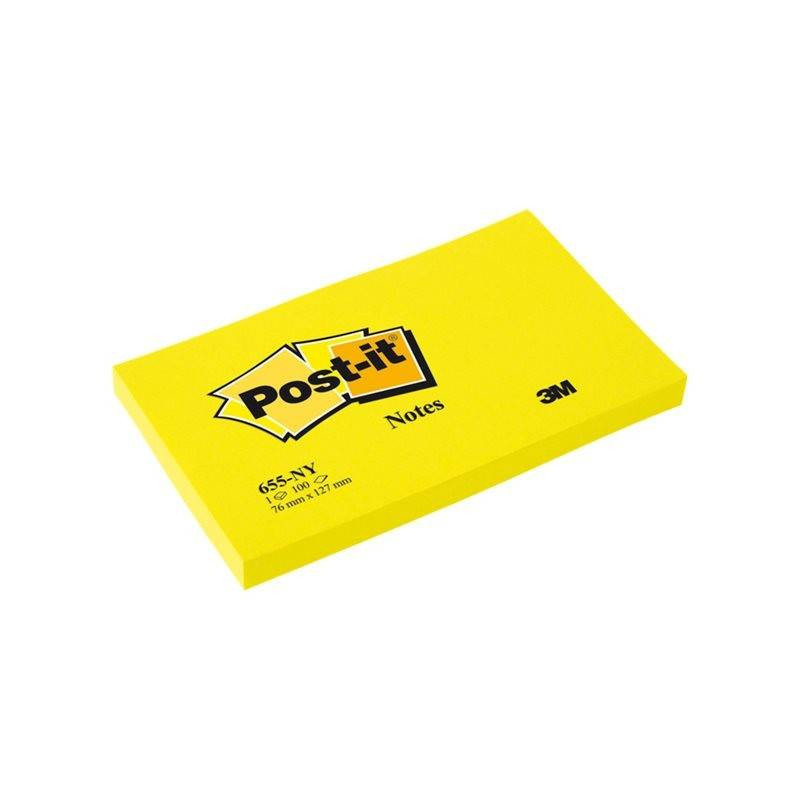 Post-it 655-NY - Notes, 76 x 127 mm YELLOW NEON