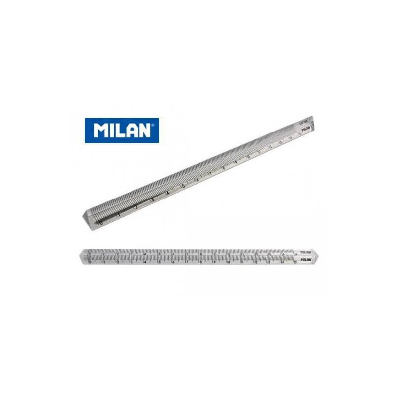 Milan- Blister pack metal eraser ruler 15 cm, Acid series
