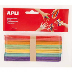 Apli - Pack Of 40 Wood Sticks Colours Associated