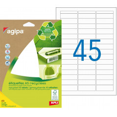 Agipa Labels - Permanent acrylic adhesive white x 45 - 12,8 x 38 mm