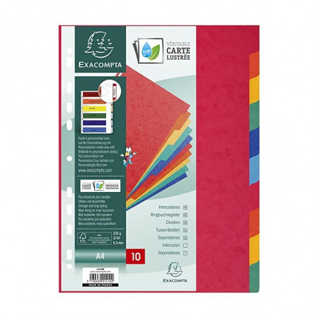 EXA DIVIDERS 10 PARTS CARDBOARD ASS COLOR