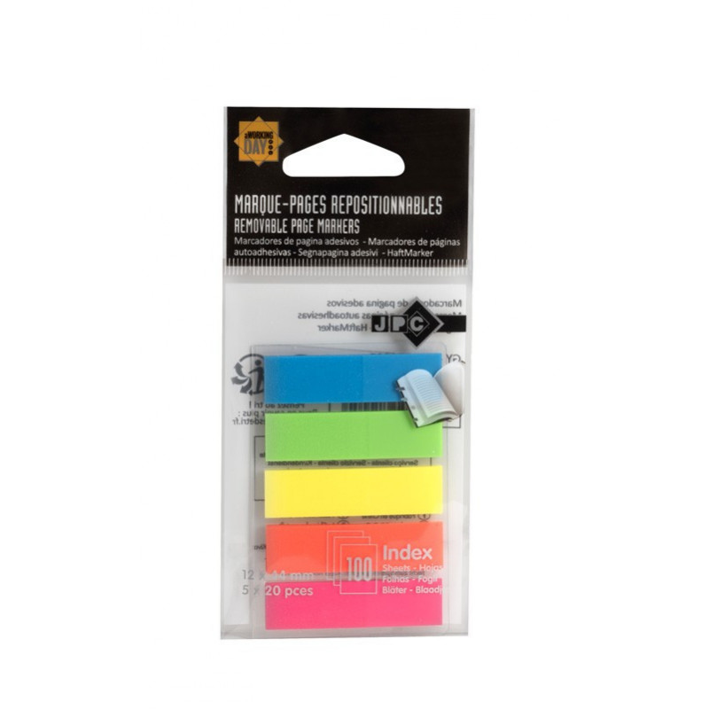 WDY - Page Markers Fluo Plastic 12x44