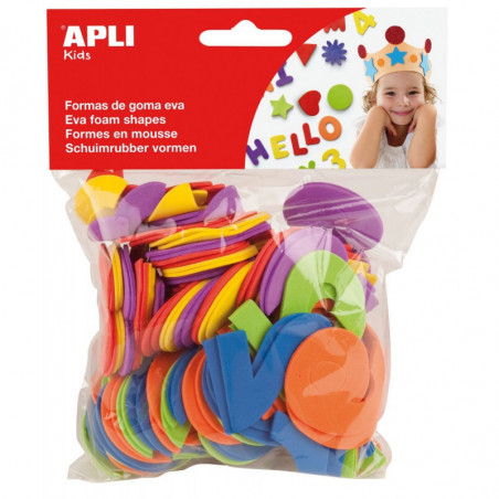 Apli - Pack Of Foam Letters Coloured Assorted