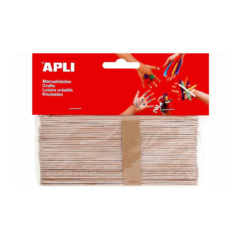 APLI Natural Wooden Sticks Jumbo x40