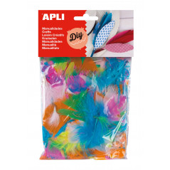 Apli- Long Feathers Ass Colours x24