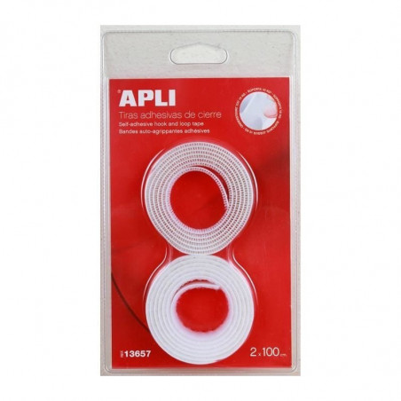 APLI - Self Hook and Loop Tape, White, 20mmx1m