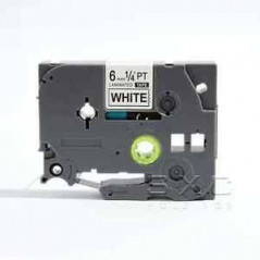 Brother P-Touch TZE Tape COMPATIBLE - 6 Mm Black on White