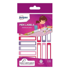 AVERY Narrow Pen Labels Pink x24