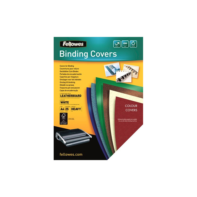 Fellowes Binding Covers A4 White - Pack 25
