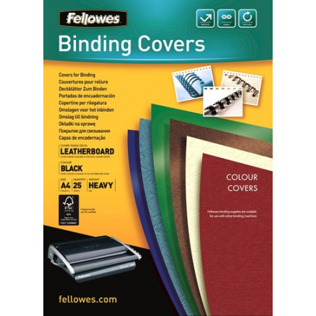 Fellowes Binding Covers A4 Black - Pack 25