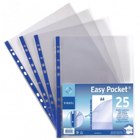 Viquel EASY POCKET - Perforated Plastic Pockets A4 x25