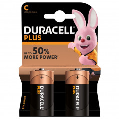 Duracell Plus Power Type C Alkaline Batteries - Pack of 2