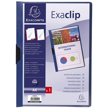 EXACOMPTA - Exaclip Folder Blue A4
