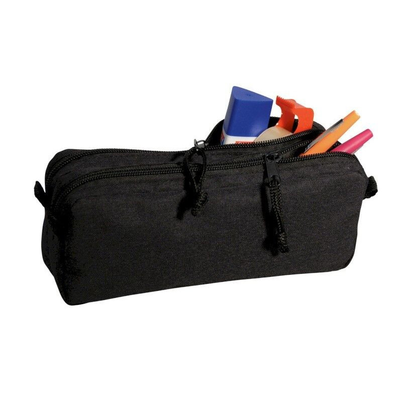 TWO ZIP BLACK PENCIL CASE