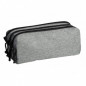 THREE ZIP GREY PENCIL CASE