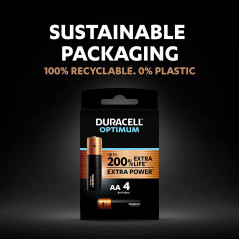 Duracell Optimum AA Alkaline Batteries [Pack of 8] 1.5 V LR6 MX1500