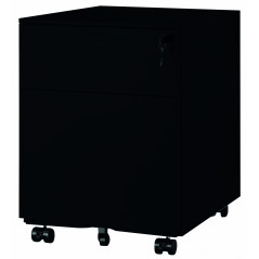 MOBILE PEDESTAL 2 DRAWERS BLACK (Available within 15 days)
