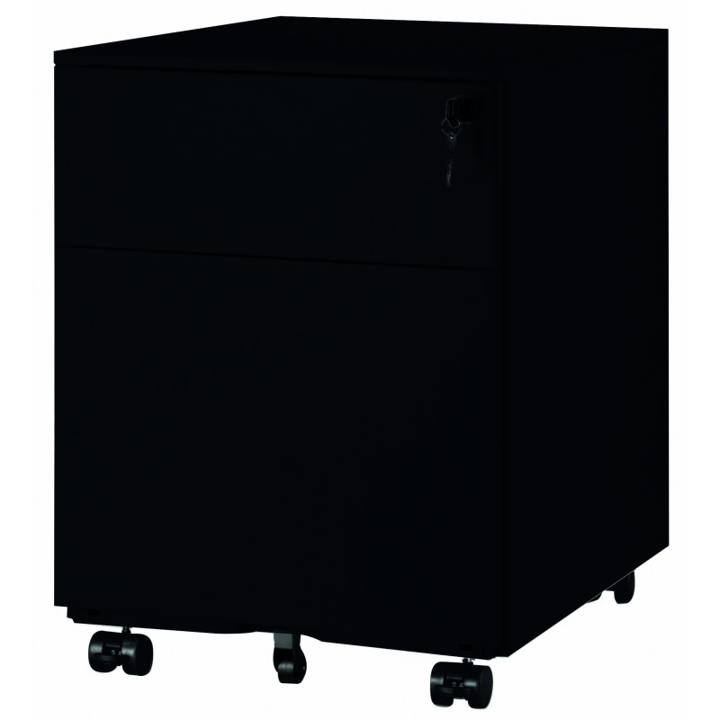 MOBILE PEDESTAL 2 DRAWERS BLACK (Available within 15 days)