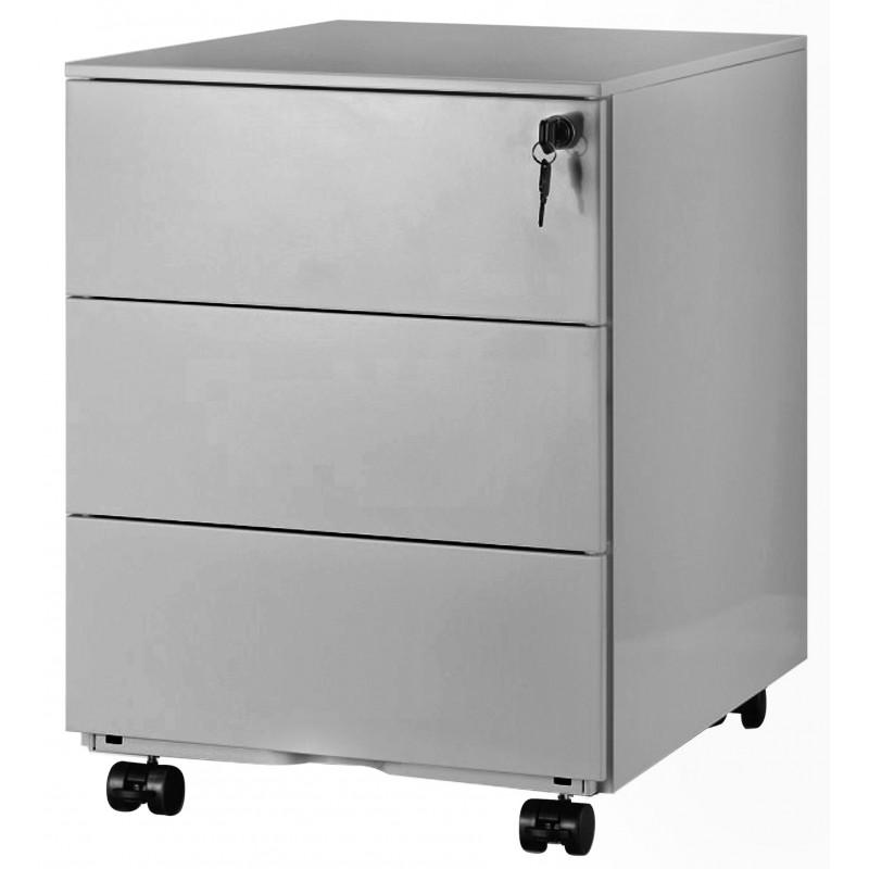 MOBILE PEDESTAL 3 DRAWERS SILVER (Available within 15 days)