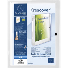 EXACOMPTA - Kreacover Plastic Box 40mm, White