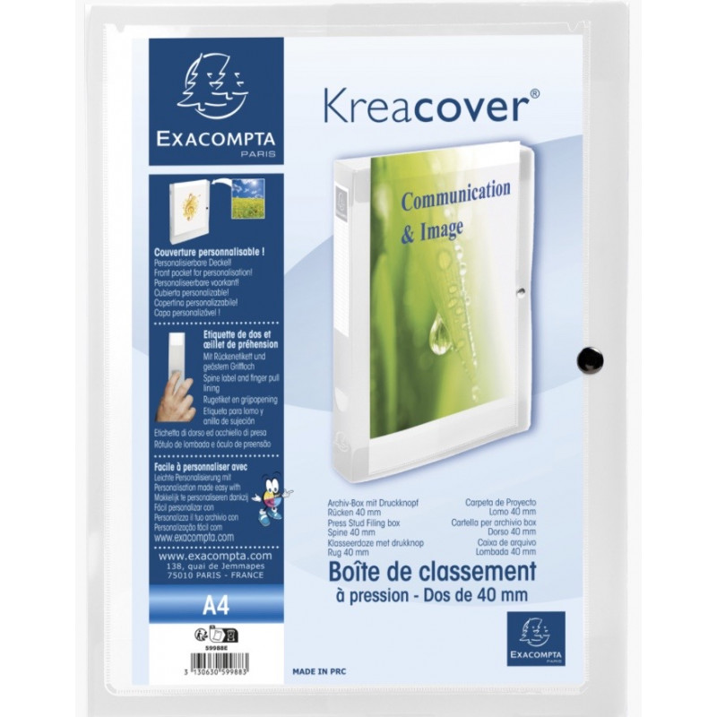 EXACOMPTA - Kreacover Plastic Box 40mm, White