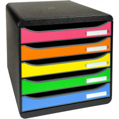 Exacompta BIG-BOX PLUS Classic - Drawer Cabinet Black/harlequin 5 drawers
