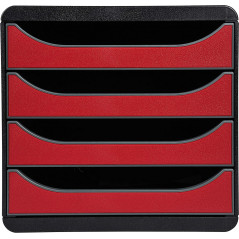Exacompta BIG-BOX Classic - Drawer Cabinet Grey/Red 4 drawers