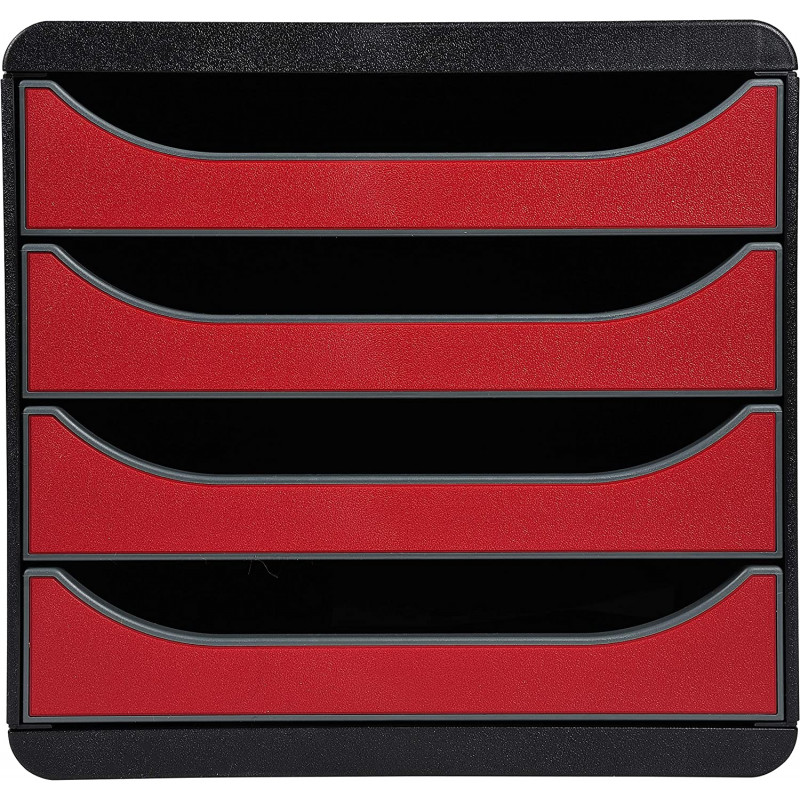 Exacompta BIG-BOX - Drawer Cabinet Grey/Red 4 drawers