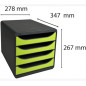Exacompta BIG-BOX - Drawer Cabinet Grey/Lime Green 4 drawers