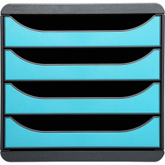 Exacompta BIG-BOX - Drawer Cabinet Grey/Turquoise 4 drawers