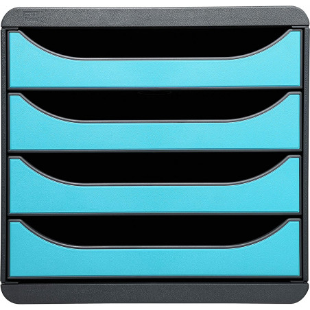 Exacompta BIG-BOX Classic - Drawer Cabinet Grey/Turquoise 4 drawers