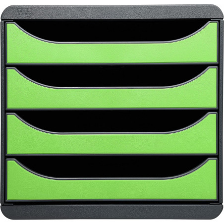 Exacompta BIG-BOX - Drawer Cabinet Grey/Apple Green 4 drawers