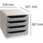 Exacompta BIG-BOX - Drawer Cabinet Grey 4 drawers