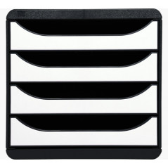 Exacompta BIG-BOX Classic - Drawer Cabinet Black/Glossy White 4 drawers