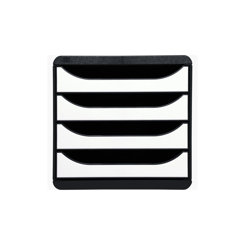 Exacompta BIG-BOX - Drawer Cabinet Black/Glossy White 4 drawers