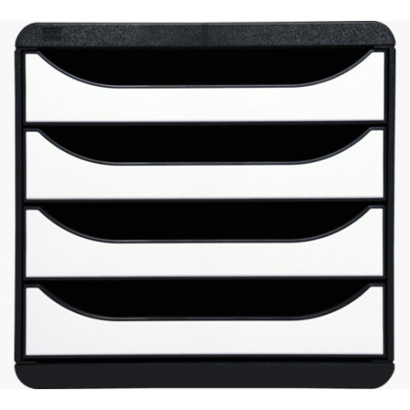 Exacompta BIG-BOX - Drawer Cabinet Black/Glossy White 4 drawers