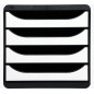 Exacompta BIG-BOX - Drawer Cabinet Black/Glossy White 4 drawers