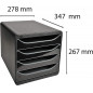 Exacompta BIG-BOX - Drawer Cabinet Black/Glossy Black 4 drawers