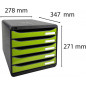 Exacompta BIG-BOX - Drawer Cabinet Apple Green 5 drawers