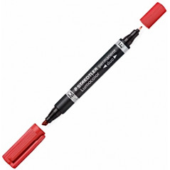 Staedtler Duo Permanent Marker F/M Red
