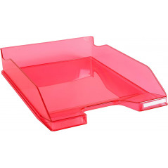 Exacompta Classic COMBO 2 A4+ Letter Tray - Glossy Transparent Raspberry