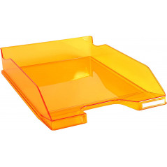 Exacompta - Letter Tray, Glossy Transparent Tangerine, A4+