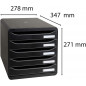 Exacompta BIG-BOX - Drawer Cabinet Black 5 drawers