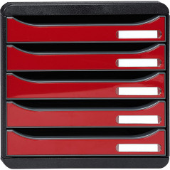Exacompta BIG-BOX PLUS Classic - Drawer Cabinet Red 5 drawers