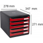 Exacompta BIG-BOX - Drawer Cabinet Red 5 drawers