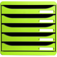 Exacompta BIG-BOX PLUS Classic - Drawer Cabinet Lime Green 5 drawers