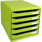 Exacompta BIG-BOX - Drawer Cabinet Lime Green 5 drawers