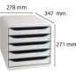 Exacompta BIG-BOX - Drawer Cabinet Light Grey 5 drawers